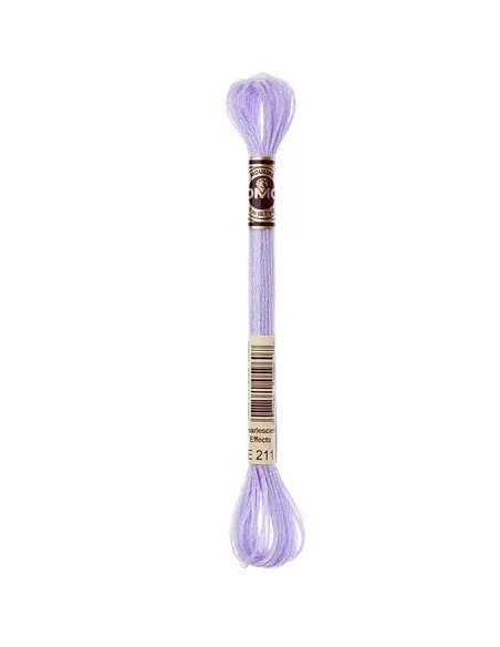 Fil à broder, Mouliné Effet Lumière DMC Art 317W, 100% Polyester, 8 m, Violet de Parme clair nacré (E211)