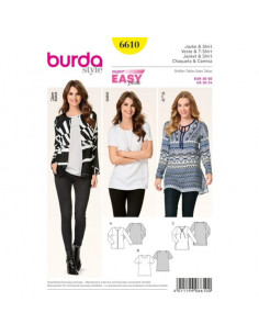 Patron Burda 6610 Veste et Tee-Shirt