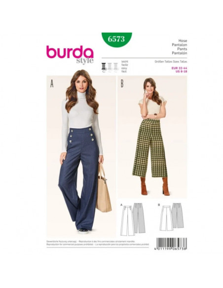 Patron Burda 6573 Pantalon