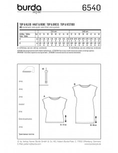 Patron Burda 6540 Haut et robe 2