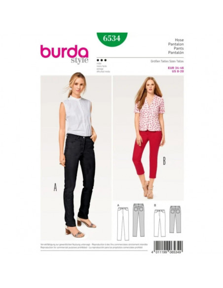 Patron Burda 6534 Pantalon
