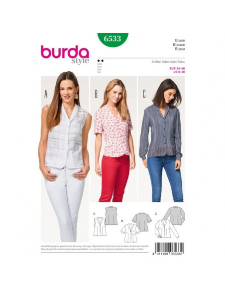 Patron Burda 6533 Blouse