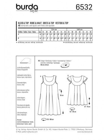 Patron Burda 6532 Robe et haut