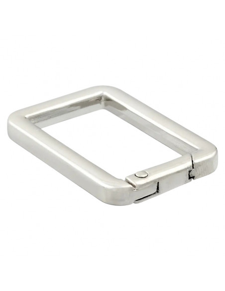 Mousqueton carré, 30mm, argent