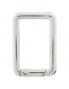 Mousqueton carré, 30mm, argent