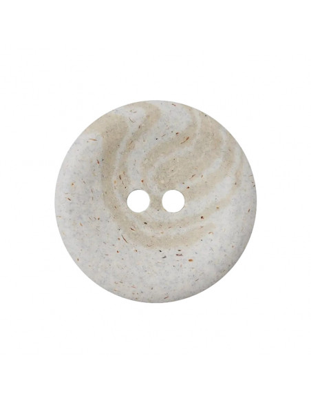 Bouton chanvre/polyester, 2 trous, recyclé, 25mm, gris clair