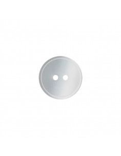 Bouton polyester, 2 trous, 10mm, blanc