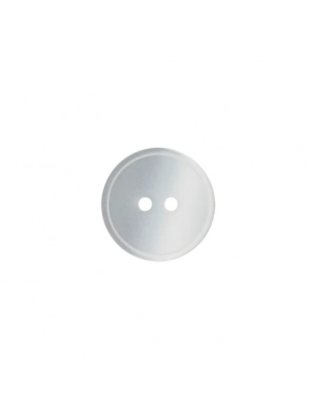 Bouton polyester, 2 trous, 10mm, blanc