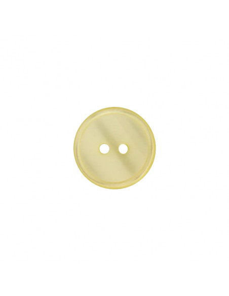 Bouton polyester, 2 trous, 12mm, jaune