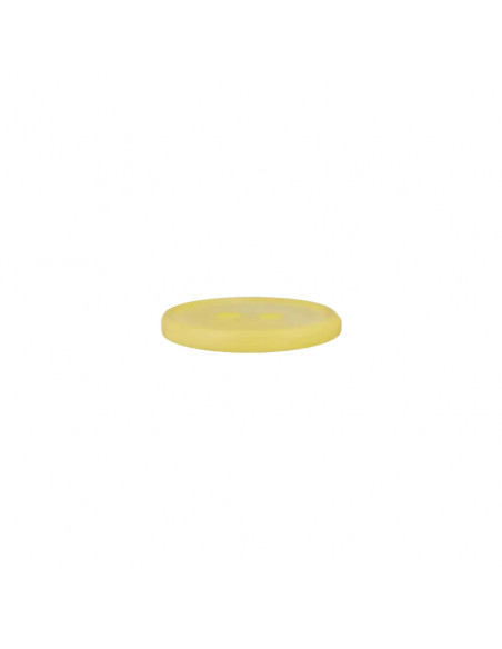 Bouton polyester, 2 trous, 12mm, jaune
