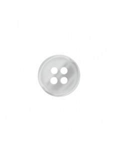 Bouton polyester, 4 trous, 11mm, blanc