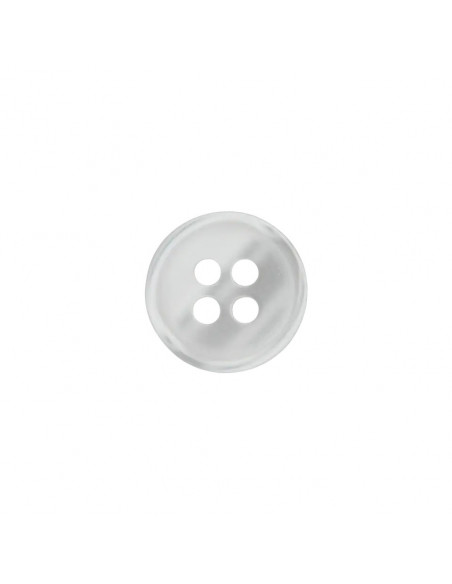 Bouton polyester, 4 trous, 11mm, blanc