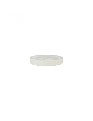 Bouton polyester, 4 trous, 11mm, blanc