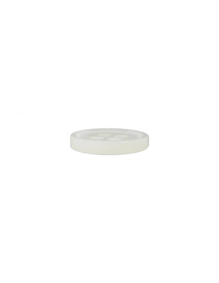 Bouton polyester, 4 trous, 11mm, blanc