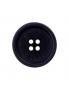 Bouton 4 trous, Ø 15mm, Corozo, bleu marine foncé