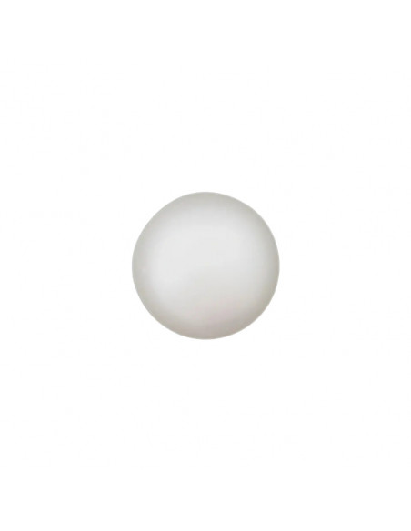 Bouton à pied, polyester, 10mm, perle, blanc