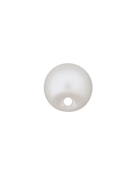 Bouton à pied, polyester, 12mm, perle, blanc