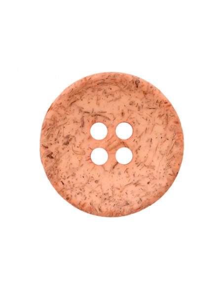 Bouton coco/polyester, 4-trous, recyclé, 20mm, orange