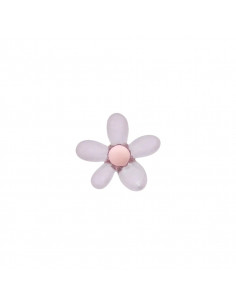 Bouton à pied, polyester, 15mm, fleur, lilas