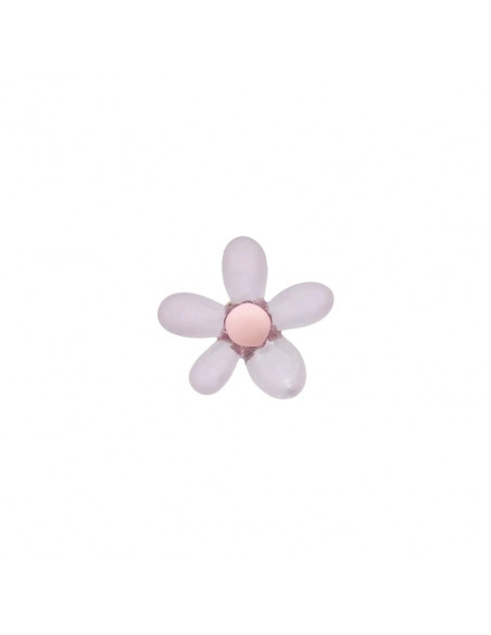 Bouton à pied, polyester, 15mm, fleur, lilas