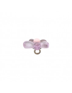 Bouton à pied, polyester, 15mm, fleur, lilas 2
