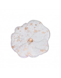 Bouton à pied, polyester, 20mm, fleur, lilas