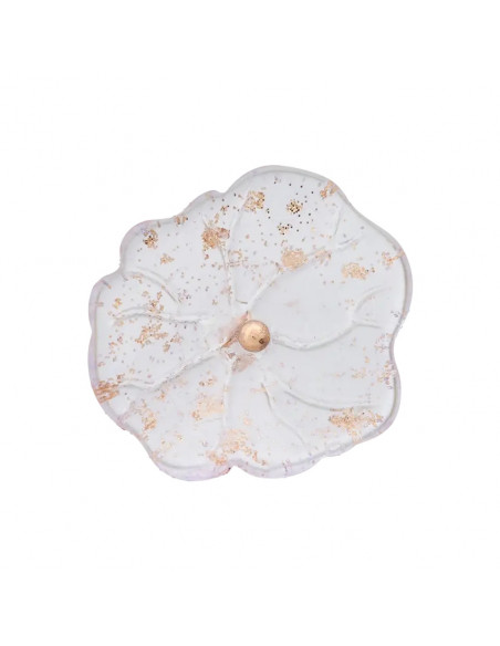 Bouton à pied, polyester, 20mm, fleur, lilas