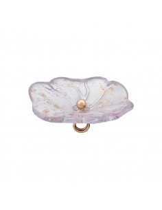 Bouton à pied, polyester, 20mm, fleur, lilas 2