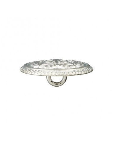Bouton à pied, métal, 15mm, argent