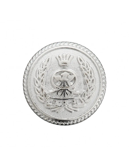 Bouton à pied, métal, 15mm, argent