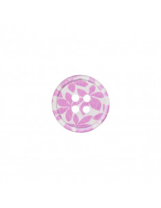 Bouton polyester, 4 trous, Ø 12mm, violet clair