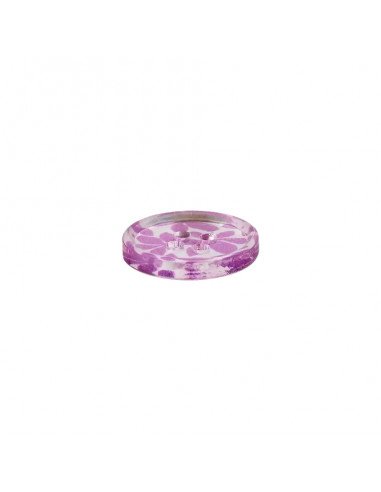Bouton polyester, 4 trous, Ø 12mm, violet clair