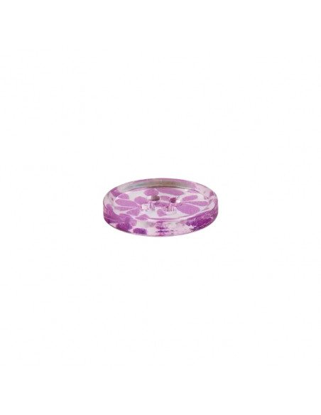 Bouton polyester, 4 trous, Ø 12mm, violet clair
