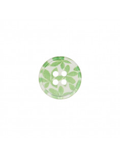 Bouton polyester, 4 trous, Ø 12mm, vert moyen