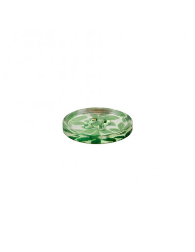 Bouton polyester, 4 trous, Ø 12mm, vert moyen