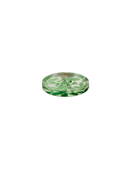 Bouton polyester, 4 trous, Ø 12mm, vert moyen