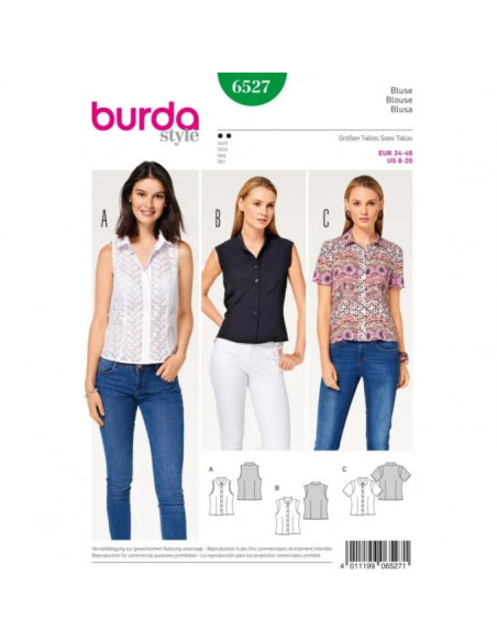 Patron Burda 6527 Blouse