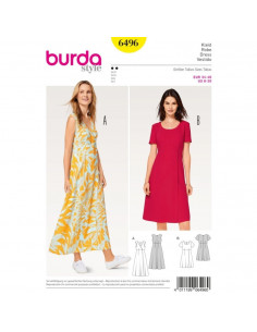 Patron Burda 6496 - Robe du 36 au 48 FR
