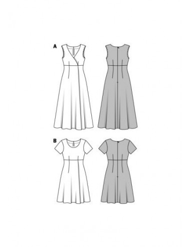 Patron Burda 6496 - Robe du 36 au 48 FR