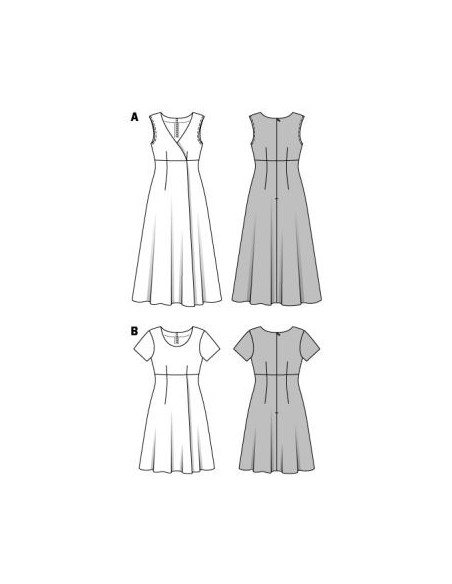 Patron Burda 6496 - Robe du 36 au 48 FR