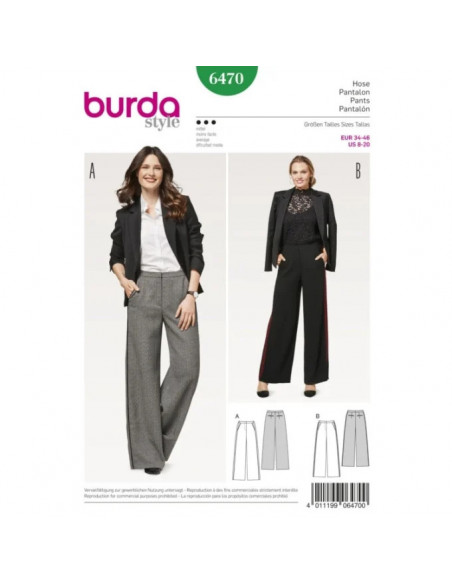 Patron Burda 6470 Pantalon