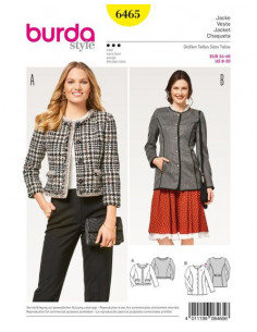 Patron Burda 6465 Veste