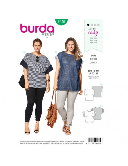 Patron Burda 6445 T shirt