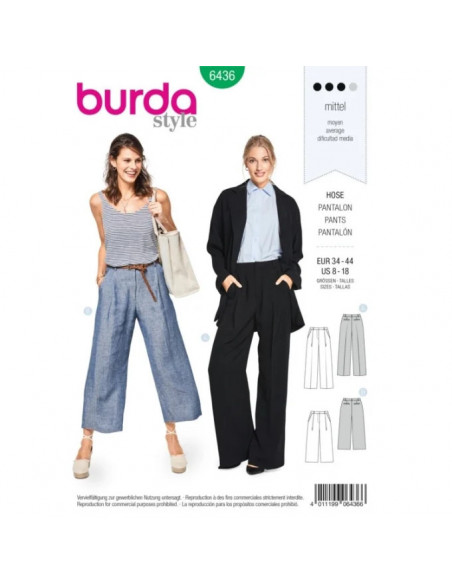 Patron Burda 6436 Pantalon