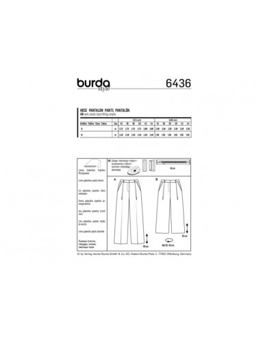 Patron Burda 6436 Pantalon
