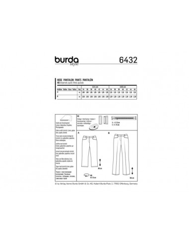 Patron Burda 6432 Pantalon