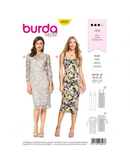 Patron Burda 6423 Robe