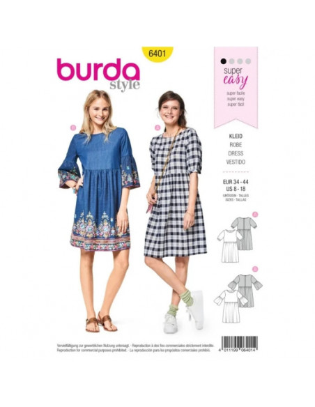 Patron Burda 6401 Robe