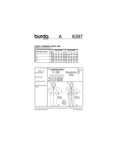 Patron Burda 6397 Combinaison