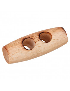 Buchette bois, 2 trous, 32mm, naturel 2